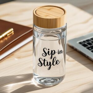 Sip In Style Transparent office water bottle
